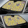 Yellow Paisley Pattern Print Car Sun Shade-grizzshop