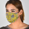 Yellow Paisley Pattern Print Face Mask-grizzshop