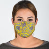 Yellow Paisley Pattern Print Face Mask-grizzshop