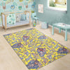 Yellow Paisley Pattern Print Floor Mat-grizzshop