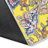 Yellow Paisley Pattern Print Floor Mat-grizzshop