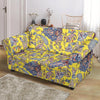 Yellow Paisley Pattern Print Loveseat Cover-grizzshop