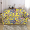 Yellow Paisley Pattern Print Loveseat Cover-grizzshop