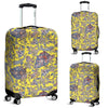 Yellow Paisley Pattern Print Luggage Cover Protector-grizzshop