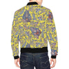 Yellow Paisley Pattern Print Men's Bomber Jacket-grizzshop