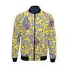 Yellow Paisley Pattern Print Men's Bomber Jacket-grizzshop