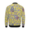 Yellow Paisley Pattern Print Men's Bomber Jacket-grizzshop