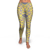 Yellow Paisley Pattern Print Pattern Women Leggings-grizzshop