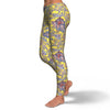 Yellow Paisley Pattern Print Pattern Women Leggings-grizzshop