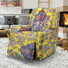 Yellow Paisley Pattern Print Recliner Cover-grizzshop