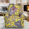 Yellow Paisley Pattern Print Recliner Cover-grizzshop