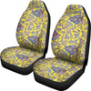 Yellow Paisley Pattern Print Universal Fit Car Seat Cover-grizzshop