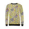 Yellow Paisley Pattern Print Women Crewneck Sweatshirt-grizzshop