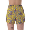 Yellow Paisley Pattern Print Women's Shorts-grizzshop