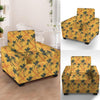 Yellow Palm Tree Hawaiian Print Armchair Cover-grizzshop