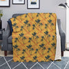 Yellow Palm Tree Hawaiian Print Blanket-grizzshop