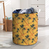Yellow Palm Tree Hawaiian Print Laundry Basket-grizzshop