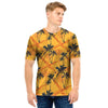 Yellow Palm Tree Hawaiian Print Men T Shirt-grizzshop