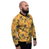 Yellow Palm Tree Hawaiian Print Men's Bomber Jacket-grizzshop