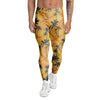 Yellow Palm Tree Hawaiian Print Men's Leggings-grizzshop