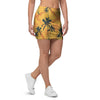 Yellow Palm Tree Hawaiian Print Mini Skirt-grizzshop