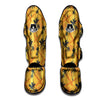 Yellow Palm Tree Hawaiian Print Muay Thai Shin Guard-grizzshop