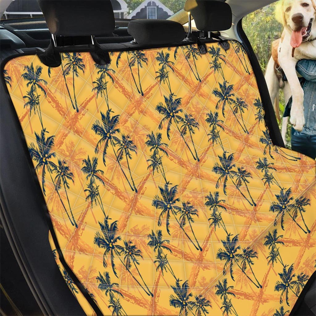 Yellow Palm Tree Hawaiian Print Pet Car Seat Cover-grizzshop