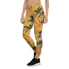 Yellow Palm Tree Hawaiian Print Women's Leggings-grizzshop