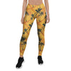 Yellow Palm Tree Hawaiian Print Women's Leggings-grizzshop