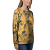 Yellow Palm Tree Hawaiian Print Women's Sweatshirt-grizzshop