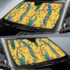 Yellow Peacock Floral Pattern Print Car Sun Shade-grizzshop