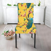 Yellow Peacock Floral Pattern Print Chair Cover-grizzshop