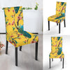 Yellow Peacock Floral Pattern Print Chair Cover-grizzshop