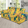 Yellow Peacock Floral Pattern Print Sofa Covers-grizzshop