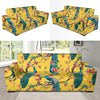 Yellow Peacock Floral Pattern Print Sofa Covers-grizzshop