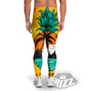 Yellow Pineapple Aloha Tropical Island Print Men's Leggings-grizzshop