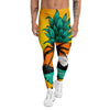 Yellow Pineapple Aloha Tropical Island Print Men's Leggings-grizzshop