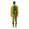 Yellow Pineapple Aloha Tropical Island Print Men's Pajamas-grizzshop