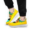Yellow Pineapple Aloha Tropical Island Print White Athletic Shoes-grizzshop