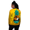 Yellow Pineapple Aloha Tropical Island Print Women's Bomber Jacket-grizzshop