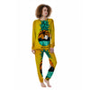 Yellow Pineapple Aloha Tropical Island Print Women's Pajamas-grizzshop