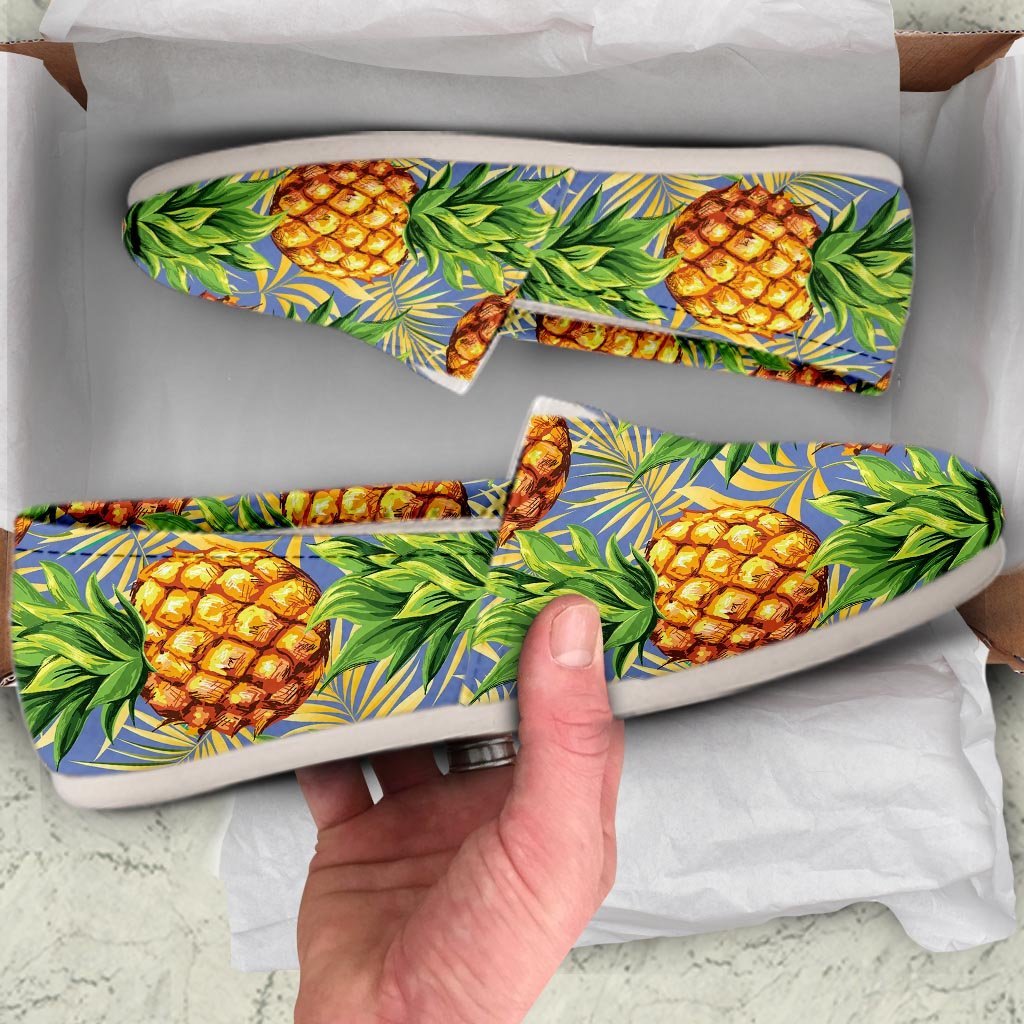 Yellow Pineapple Hawaiian Print Canvas Shoes-grizzshop