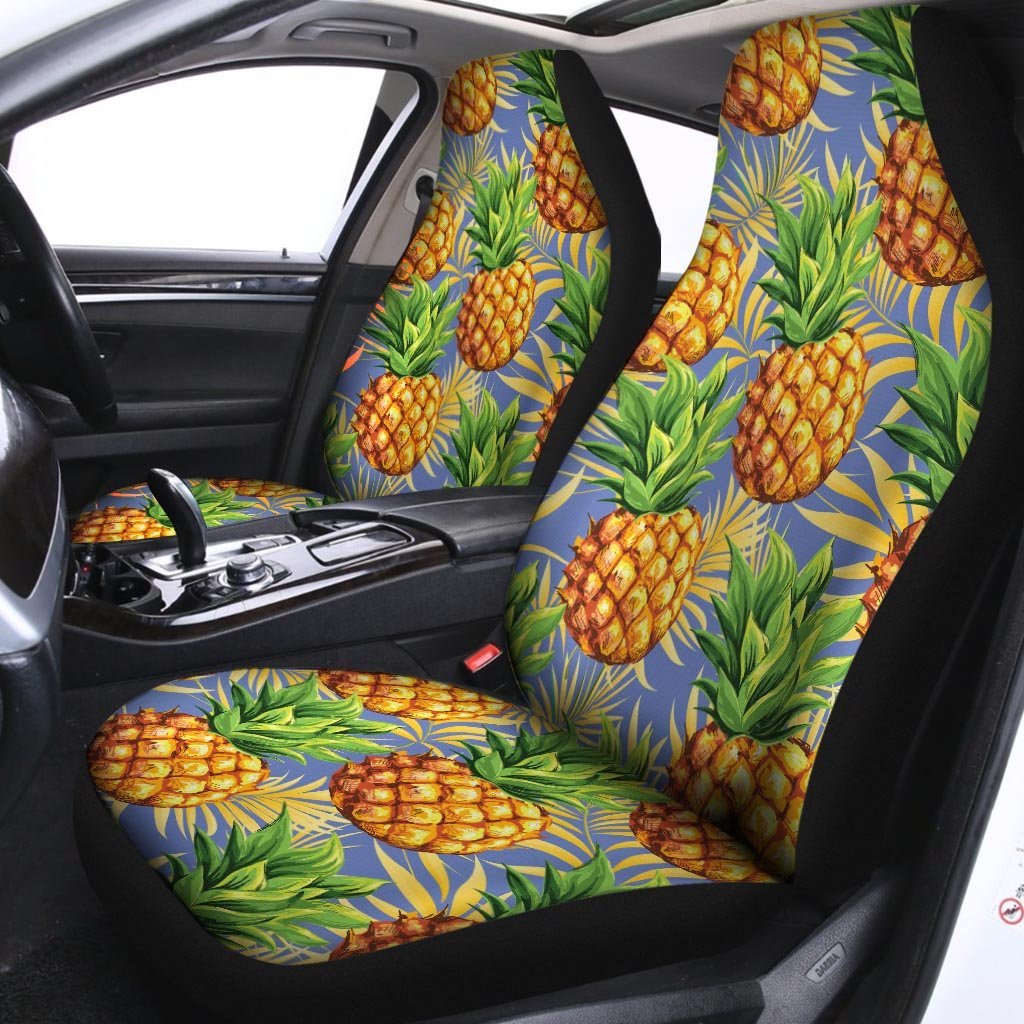 Yellow Pineapple Hawaiian Print Car Seat Covers-grizzshop