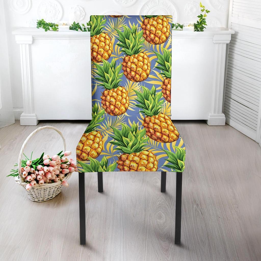 Yellow Pineapple Hawaiian Print Chair Cover-grizzshop