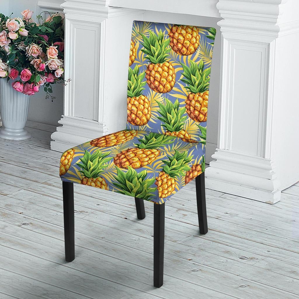 Yellow Pineapple Hawaiian Print Chair Cover-grizzshop
