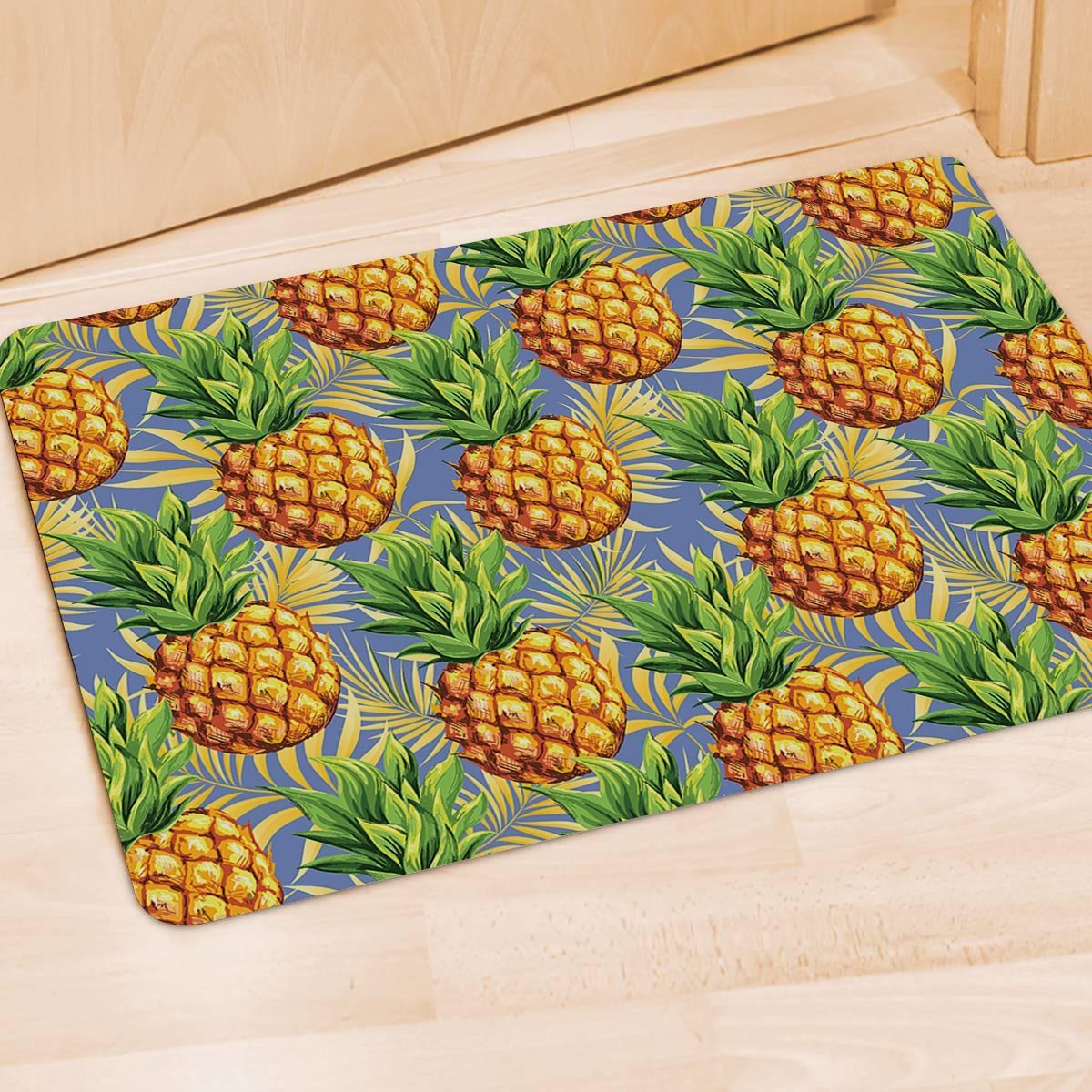 Yellow Pineapple Hawaiian Print Door Mat-grizzshop
