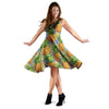 Yellow Pineapple Hawaiian Print Dress-grizzshop