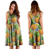 Yellow Pineapple Hawaiian Print Dress-grizzshop