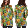 Yellow Pineapple Hawaiian Print Hoodie Dress-grizzshop