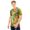 Yellow Pineapple Hawaiian Print Men T Shirt-grizzshop